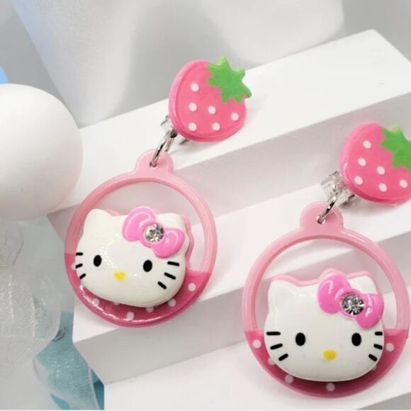 2/$20 Brand New Hello Kitty Clip Earrings - Picture 1 of 3